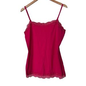 Y2K Ann Taylor Lace Trim Cami Tank Top Size Large